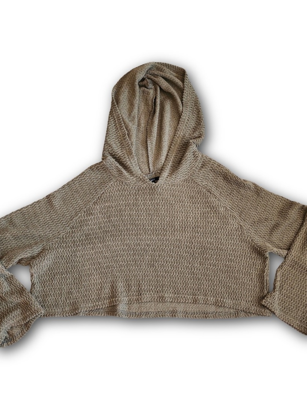 Forever 21 Open-Knit Cropped Hoodie Size Large